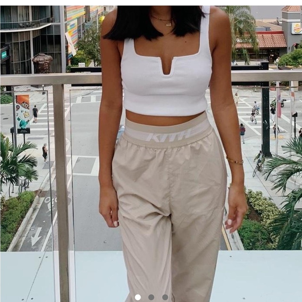 Kiss joggers in beige size small. Worn once